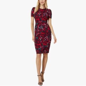 Calvin Klein Tulip Sleeve Floral Sheath Dress